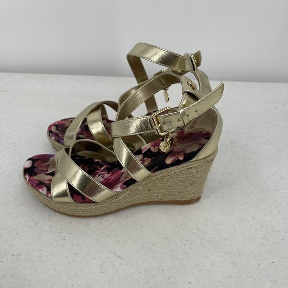 Stuart Weitzman Layette Caye  Sandal Wedge shoes Gold big Girls Size 1 US (EU32) - Picture 5 of 7